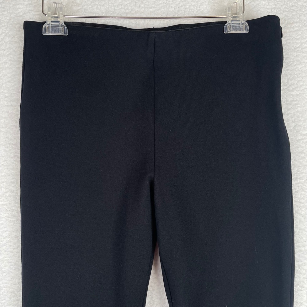 Ann Taylor Petite Black Side Zip Pull On Leggings Pants LP Rayon Nylon‎ Spandex